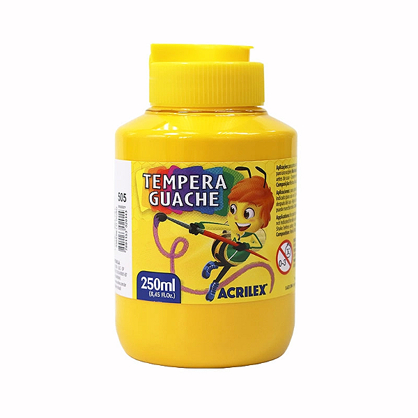 Tinta Têmpera Guache Acrilex 250ml – Alta Cobertura e Cores Vivas