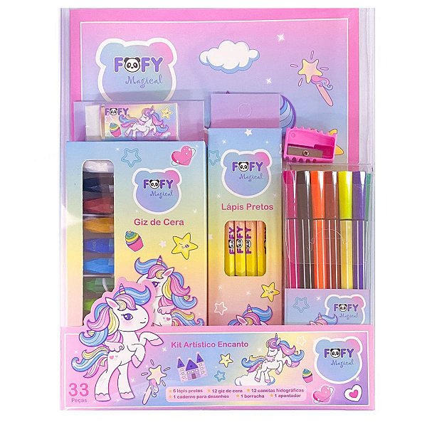 Kit Artístico Encantado Fofy – Kit Criativo Infantil para Desenho