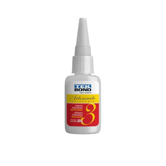 Cola Instantânea Nº 3 Artesanato 20g Tekbond – Alta Precisão e Fixação
