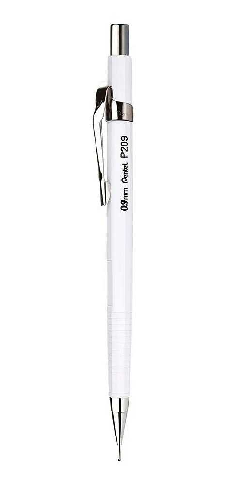 Lapiseira Pentel 0.9mm Branca – Escrita Macia e Alta Precisão