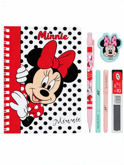 Kit Presenteável Oficial da Minnie – Caderno Universitário e Papelaria Completa
