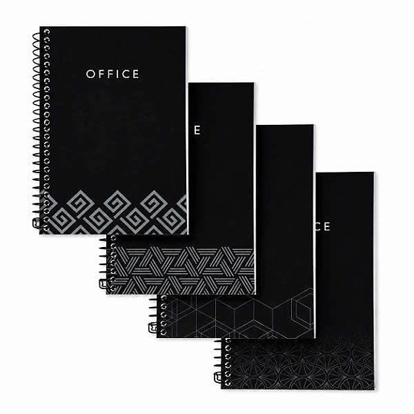 Caderno Espiral 1/4 Office Capa Dura 192 Folhas KIT