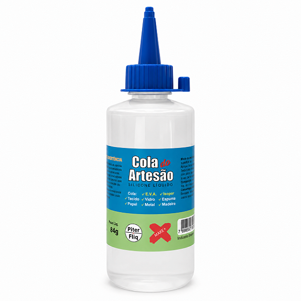Cola de Silicone Artesão 250ml – Fixação Transparente para Artesanato