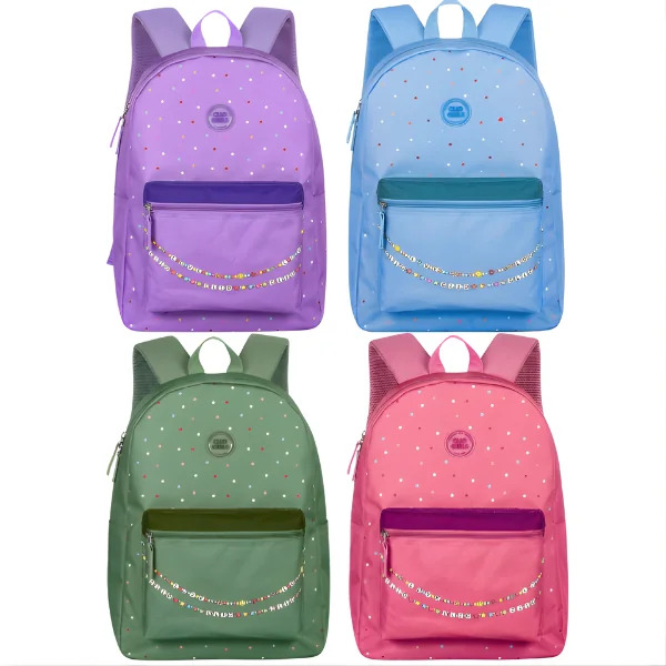 Mochila de Costas Clio Girls com Miçangas MF25081 17"