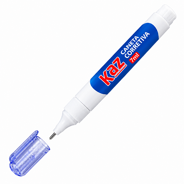 Caneta Corretiva Branca 7ml KAZ Ponta Metálica de Precisão