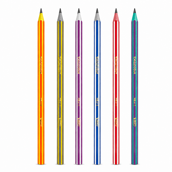 Kit com 6 Lápis Preto BIC Evolution Pijama HB Nº2