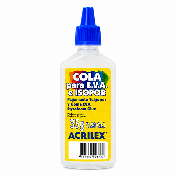 Cola para EVA e Isopor Acrilex 35 g – Alta Fixação e Secagem Rápida
