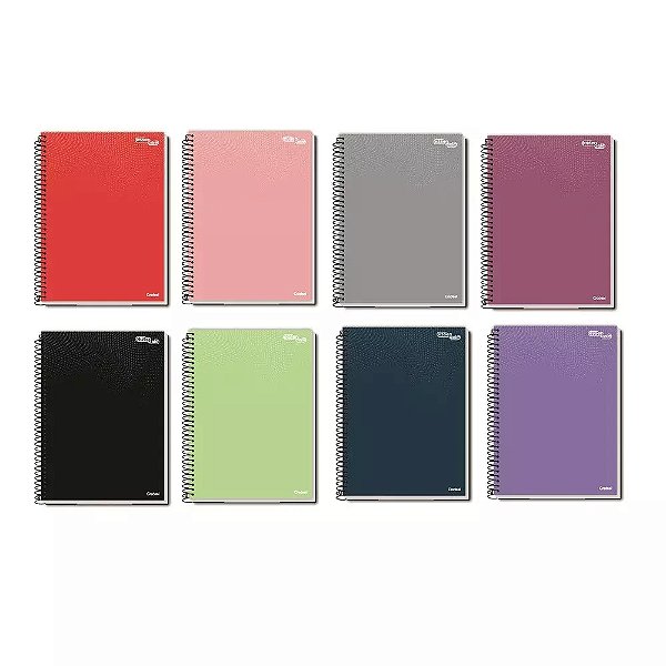 Caderneta Espiral 1/8 Essenciale Colors Credeal Capa Dura com 80 Folhas