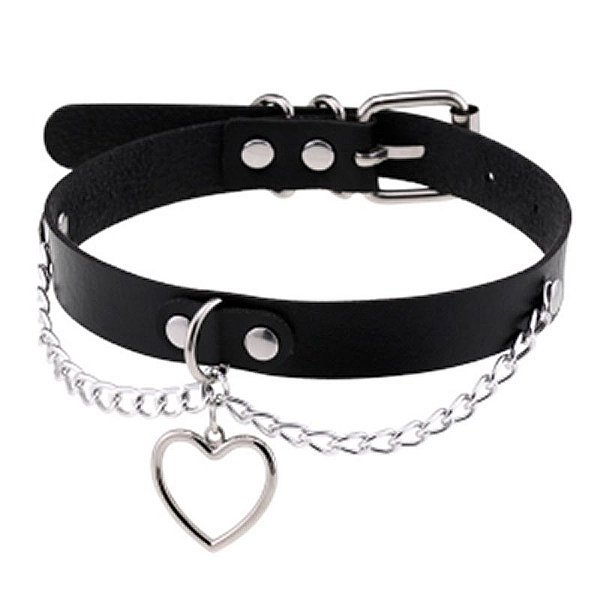Choker Rebite - Coleira com Coração e Corrente