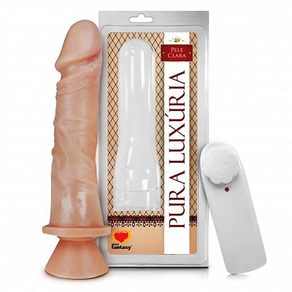 Pênis 18 x 4,4 Com Ventosa e Vibrador - Sexy Fantasy