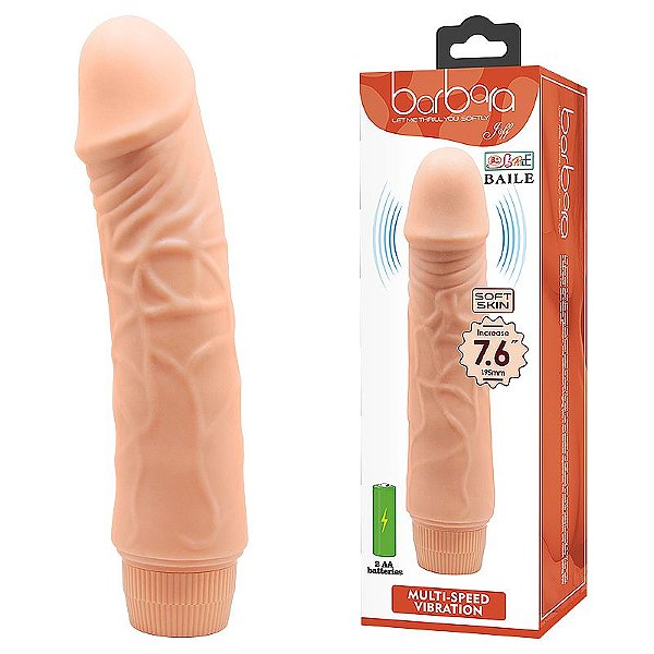 Pênis 19,5x 4cm Realístico com Vibrador - Sexy Fantasy