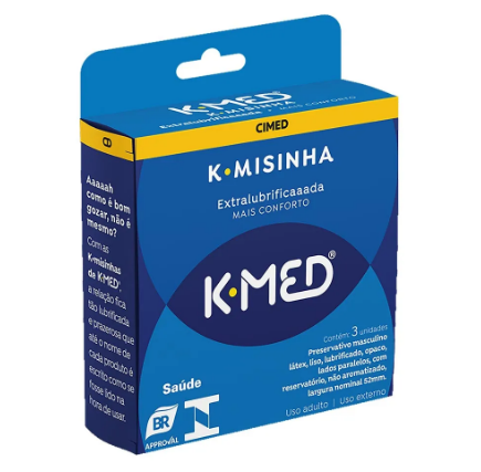 Preservativo Masculino K Med K Misinha Extra Lubrificado 3 Unidades