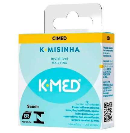 Preservativo K med K misinha Invisível com 3 unidades