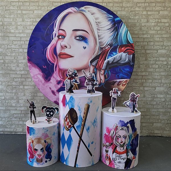 Alugue Tema Para Festa Decoração Arlequina Tecido ( Modelo 1 )