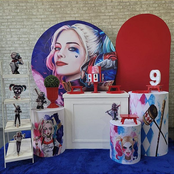 Alugue Tema Para Festa Decoração Arlequina Tecido ( Modelo 3 )