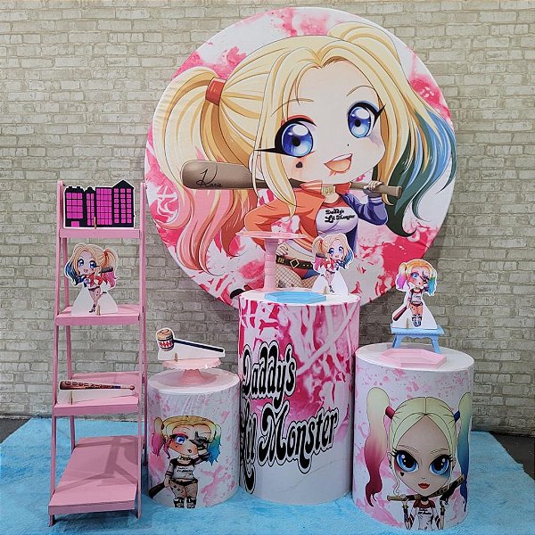 Alugue Tema Para Festa Decoração Arlequina Baby Tecido ( Modelo 2 )