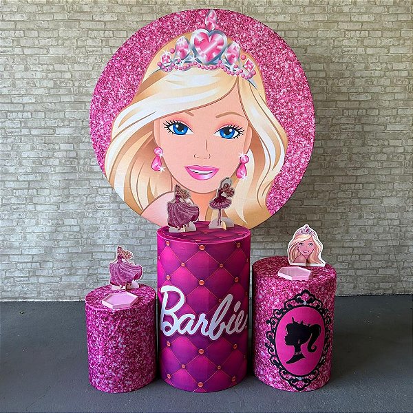 Alugue Tema Para Festa Decoração Barbie Tecido ( Modelo 1 )