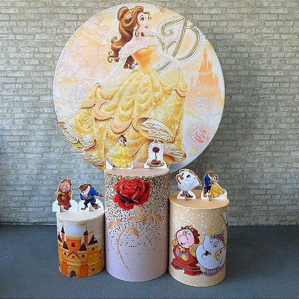 Alugue Tema Para Festa Decoração Bela e a Fera Tecido ( Modelo 1 )