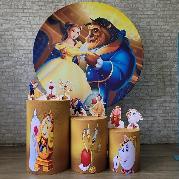 Alugue Tema Para Festa Decoração Bela e a Fera Tecido ( Modelo 4 )