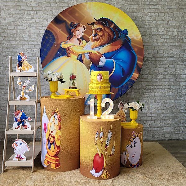 Alugue Tema Para Festa Decoração Bela e a Fera Tecido ( Modelo 5 )