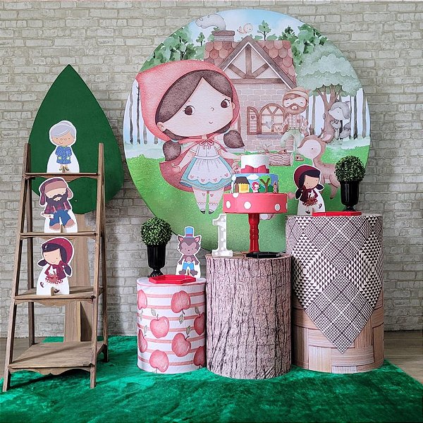 Alugue Tema Para Festa Decoração Chapeuzinho Vermelho Tecido ( Modelo 2 )