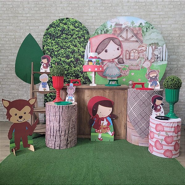 Alugue Tema Para Festa Decoração Chapeuzinho Vermelho Tecido ( Modelo 3 )