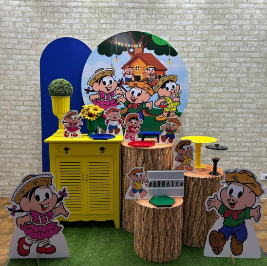 Alugue Tema Para Festa Decoração Festa Junina da Turma da Mônica Banner ( Modelo 2 )