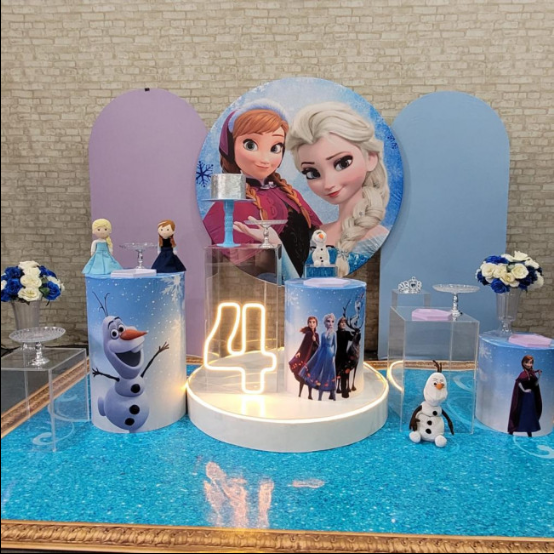 Alugue Tema Para Festa Decoração Frozen Tecido ( Modelo 7 )