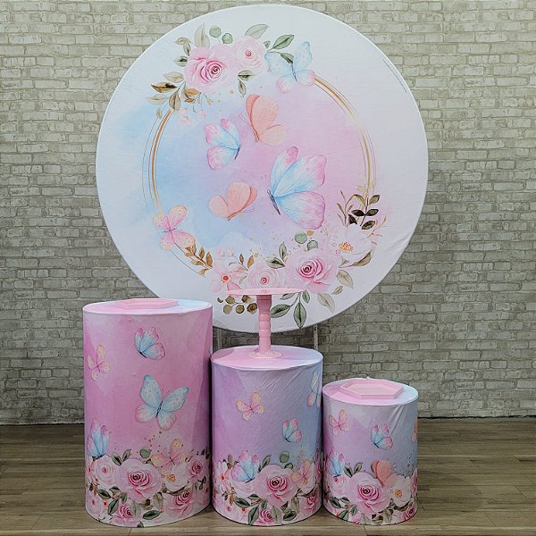 Alugue Tema Para Festa Decoração Jardim das Borboletas Tecido ( Modelo 1 )