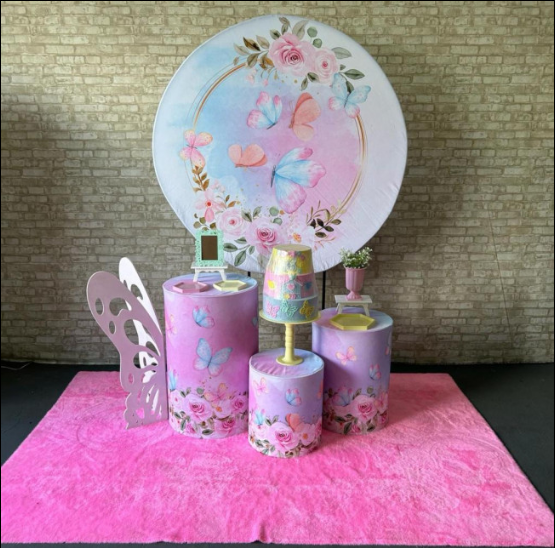 Alugue Tema Para Festa Decoração Jardim das Borboletas Tecido ( Modelo 2 )