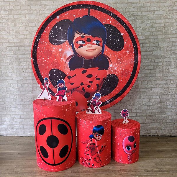 Alugue Tema Para Festa Decoração Lady Bug Tecido ( Modelo 1 )
