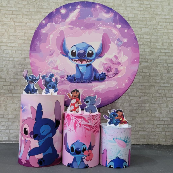 Alugue Tema Para Festa Decoração Lilo Stitch Tecido ( Modelo 4 )
