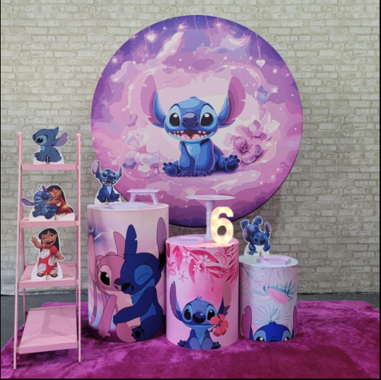 Alugue Tema Para Festa Decoração Lilo Stitch Tecido ( Modelo 5 )