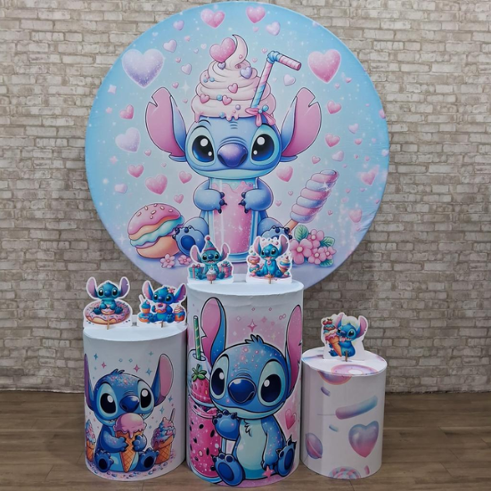 Alugue Tema Para Festa Decoração Lilo Stitch Doce Tecido ( Modelo 1 )