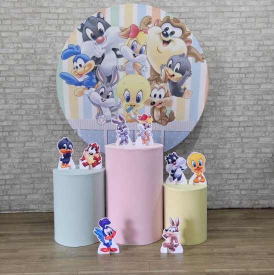 Alugue Tema Para Festa Decoração Looney Tunes Menina Tecido ( Modelo 1 )