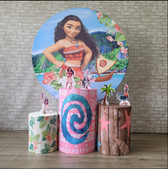 Alugue Tema Para Festa Decoração Moana Tecido ( Modelo 1 )