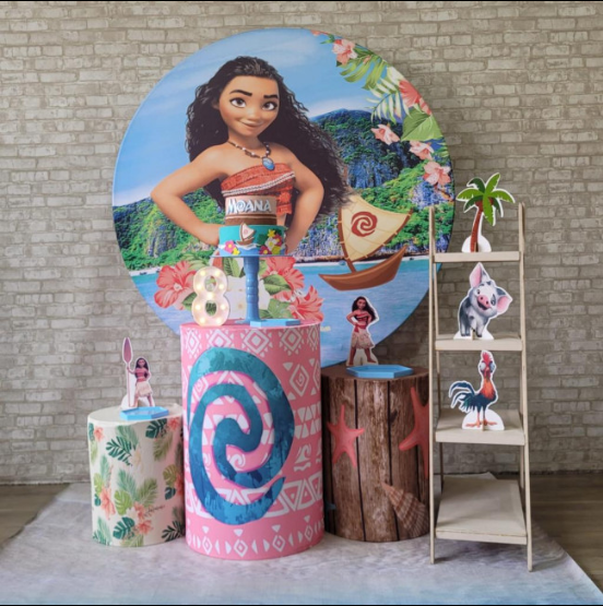 Alugue Tema Para Festa Decoração Moana Tecido ( Modelo 2 )