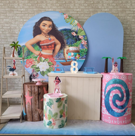 Alugue Tema Para Festa Decoração Moana Tecido ( Modelo 4 )