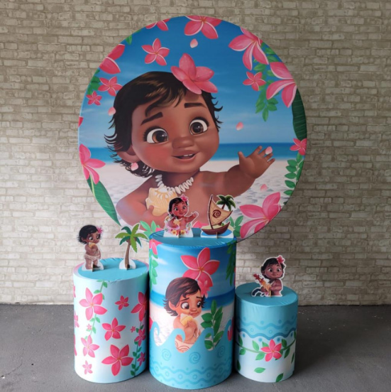 Alugue Tema Para Festa Decoração Moana Baby Tecido ( Modelo 1 )