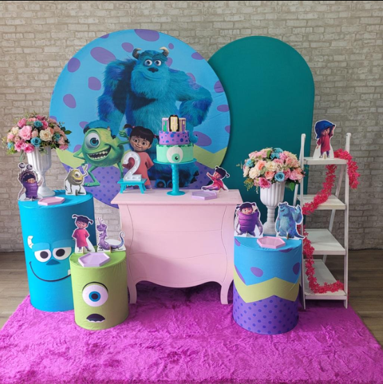 Alugue Tema Para Festa Decoração Monstros S.A. Tecido ( Modelo 3 )