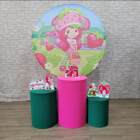 Alugue Tema Para Festa Decoração Moranguinho Tecido ( Modelo 1 )
