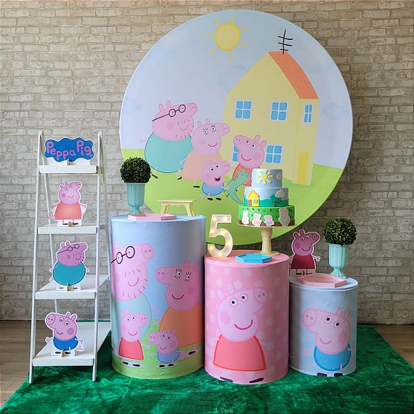 Alugue Tema Para Festa Decoração Peppa Pig Tecido ( Modelo 2 )
