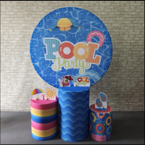 Alugue Tema Para Festa Decoração Pool Party Tecido ( Modelo 2 )