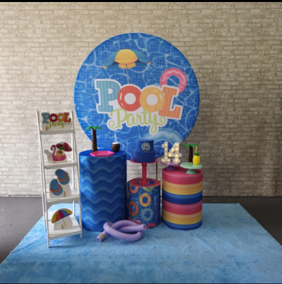 Alugue Tema Para Festa Decoração Pool Party Tecido ( Modelo 3 )