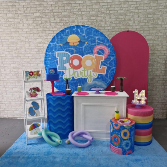 Alugue Tema Para Festa Decoração Pool Party Tecido ( Modelo 4 )