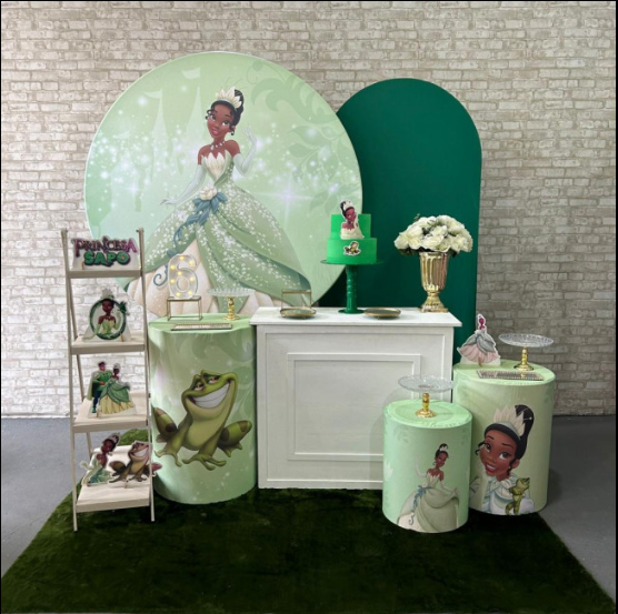 Alugue Tema Para Festa Decoração Princesa e o Sapo Tecido ( Modelo 3 )