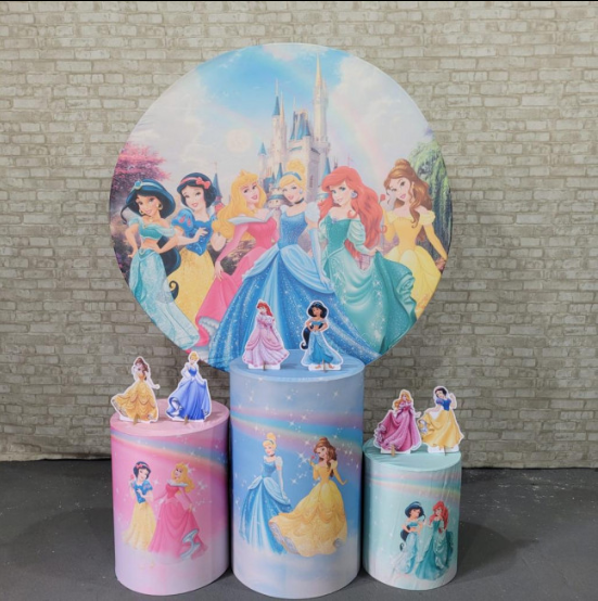 Alugue Tema Para Festa Decoração Princesas Tecido ( Modelo 1 )