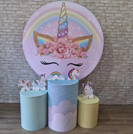 Alugue Tema Para Festa Decoração Unicórnio Tecido ( Modelo 1 )