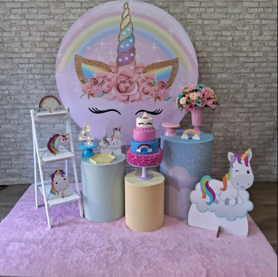 Alugue Tema Para Festa Decoração Unicórnio Tecido ( Modelo 2 )