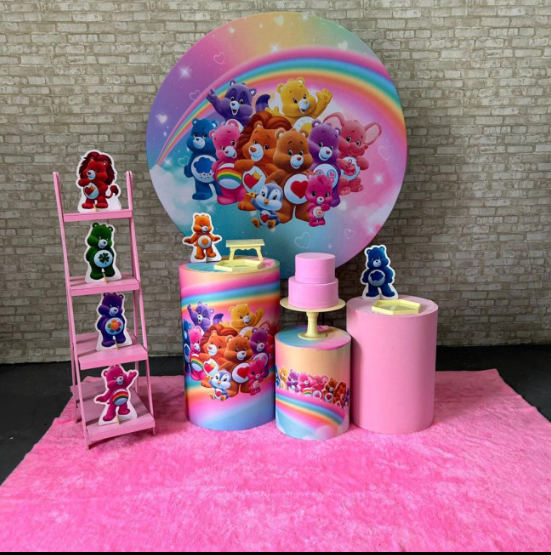 Alugue Tema Para Festa Decoração Ursinhos Carinhosos Tecido ( Modelo 2 )